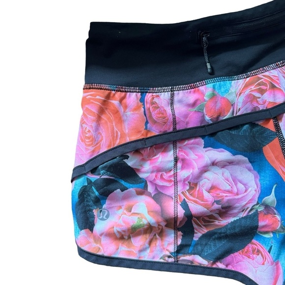 Lululemon Run Speed Shorts Secret Garden 4-way Stretch Size 2 Running Yoga Rare - Picture 8 of 14
